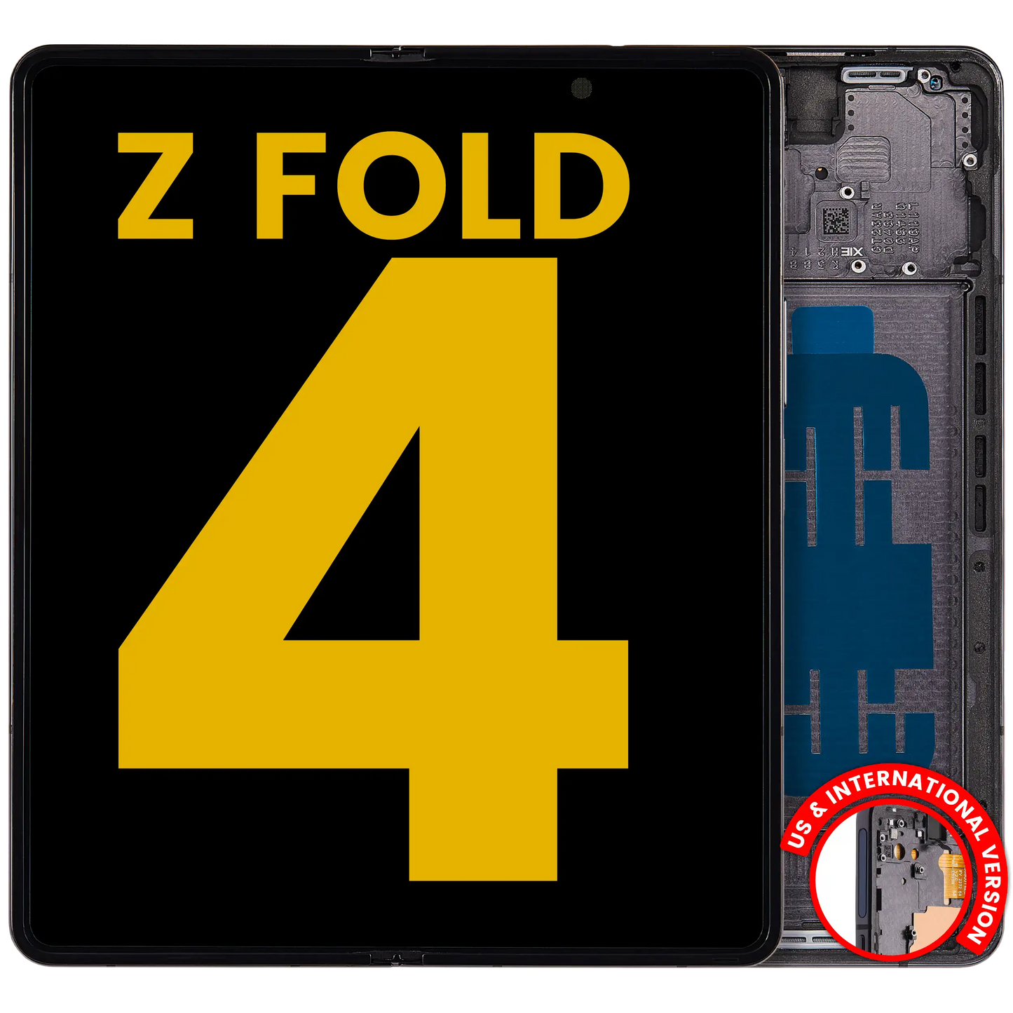 Inner OLED Assembly With Frame For Samsung Galaxy Z Fold 4 5G (US & International) (Refurbished) (Phantom Black)