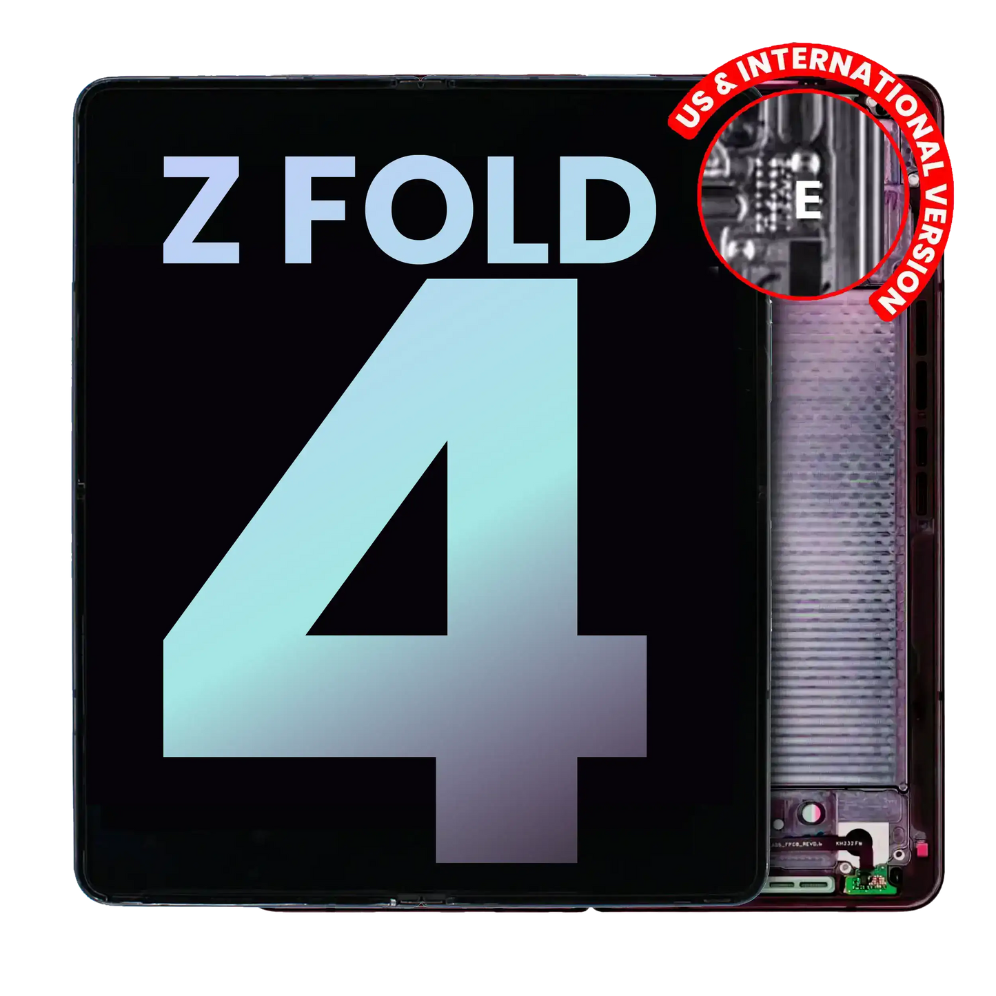 Inner OLED Assembly With Frame For Samsung Galaxy Z Fold 4 5G (US & International) (Service Pack) (Burgundy)