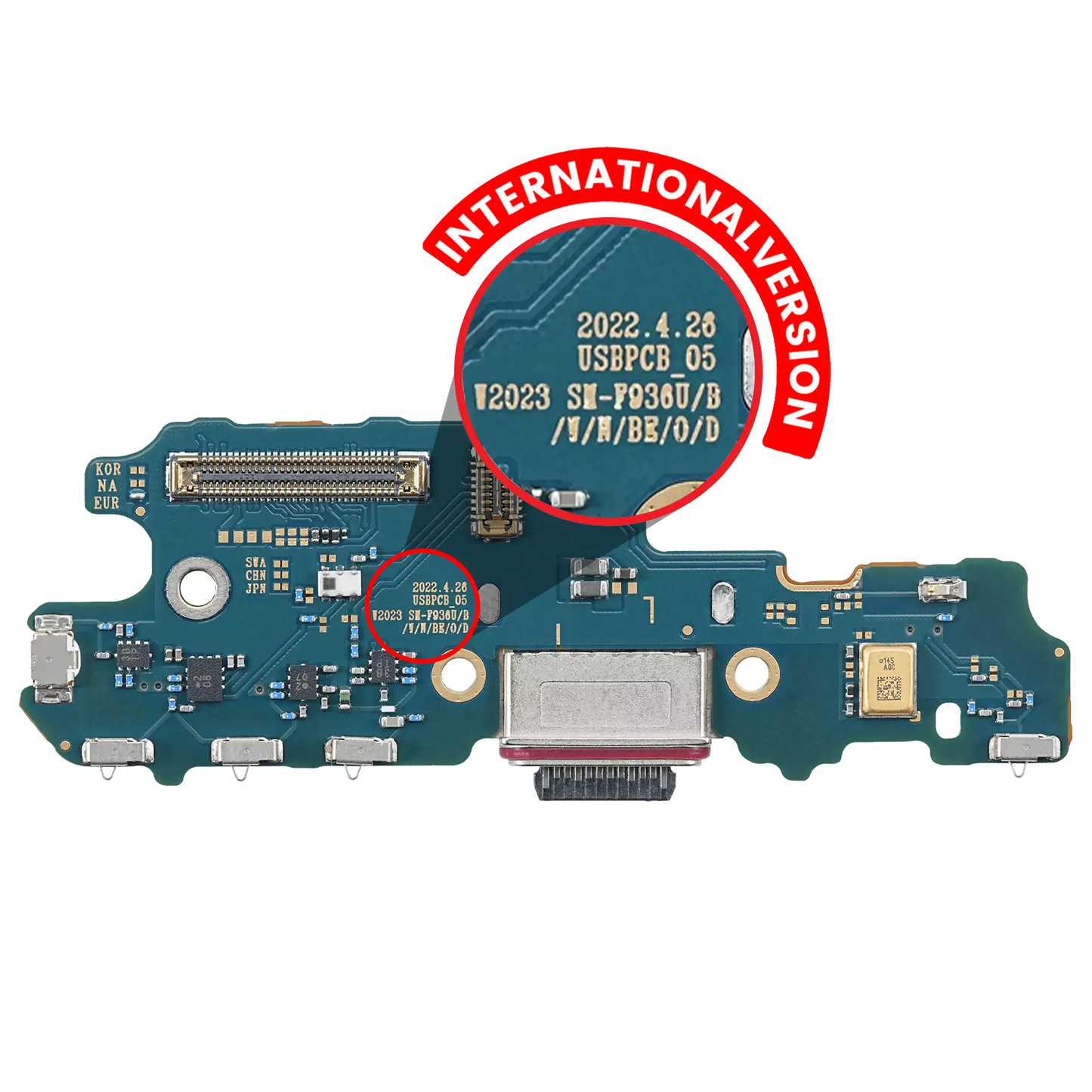 Charging Port Board For Samsung Galaxy Z Fold 4 (F936B) (International Version) (Premium)