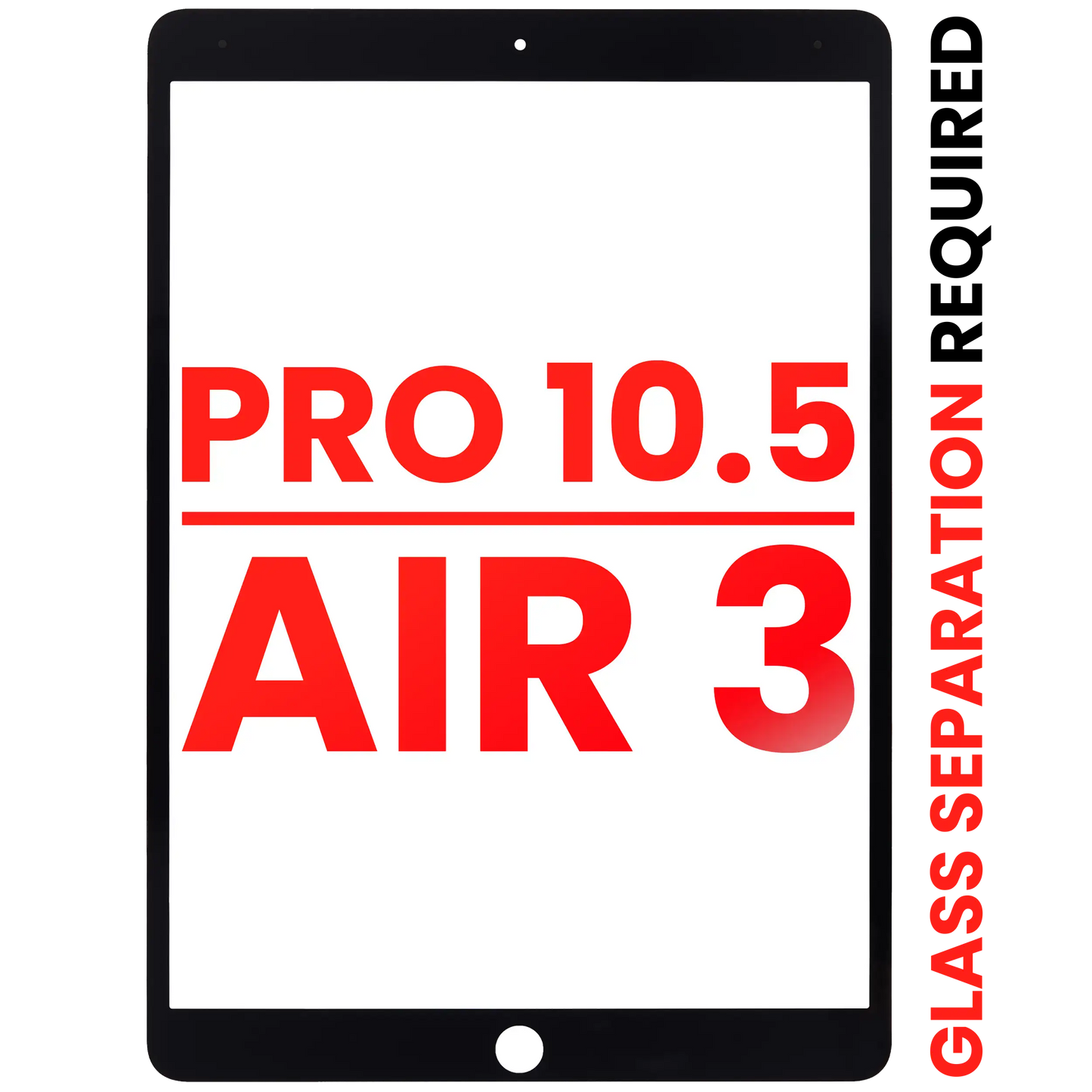 Front Glass Only For iPad Pro 10.5" / iPad Air 3 (Black) (Glass Separation Required)