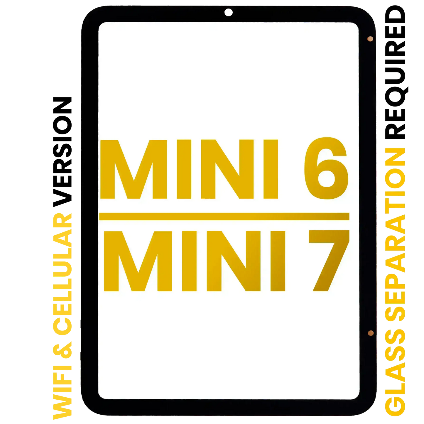 Front Glass For iPad Mini 6 (2021) / Mini 7 (2024) (Glass Separation Required) (WiFi / Cellular) (Premium) (All Colors)