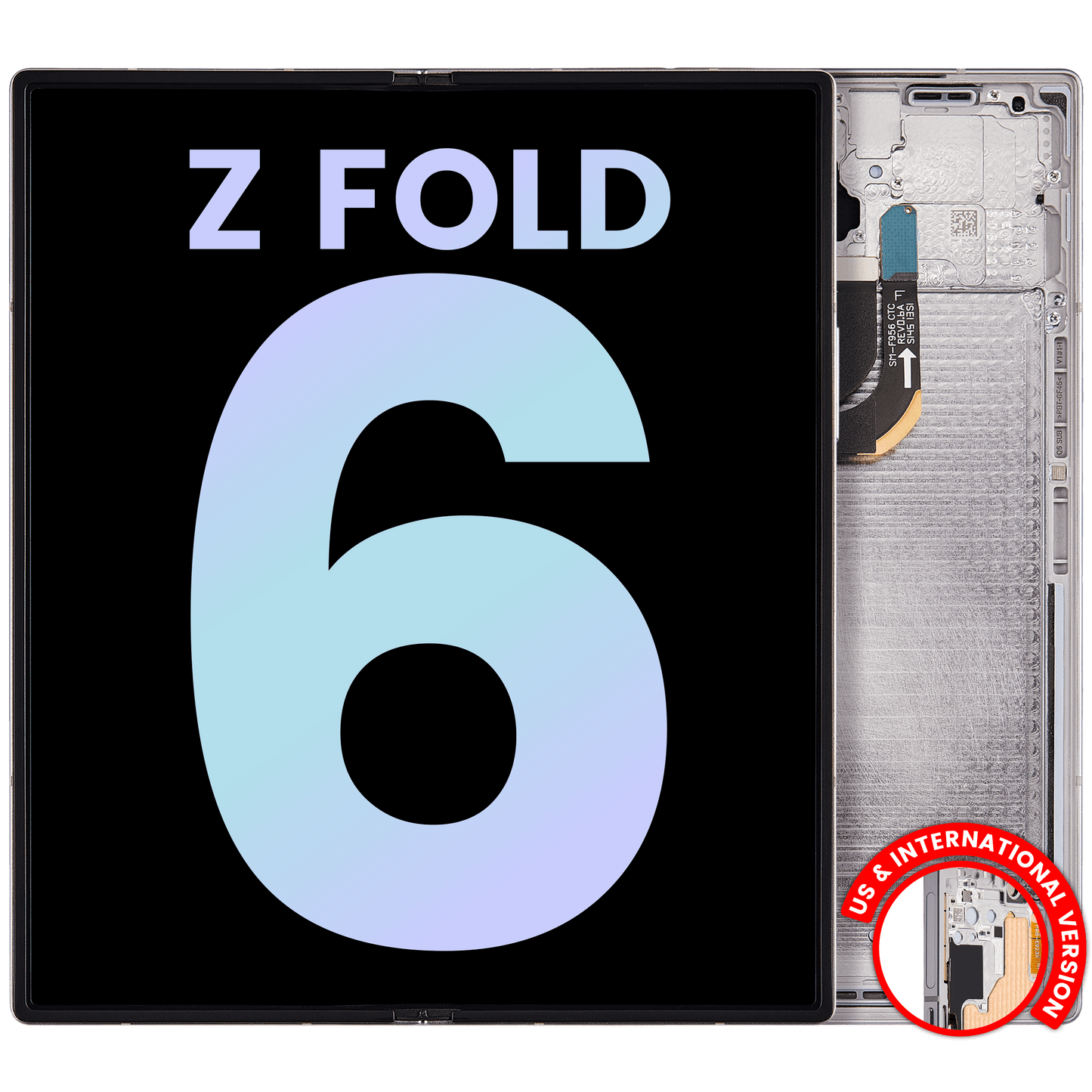 Inner OLED Assembly With Frame For Samsung Galaxy Z Fold 6 5G (US & International) (Service Pack) (Silver Shadow)