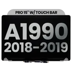 Complete LCD Display Assembly For MacBook Pro 15" A1990 (2018-2019) (Used OEM Pull: Grade B) (Space Gray)