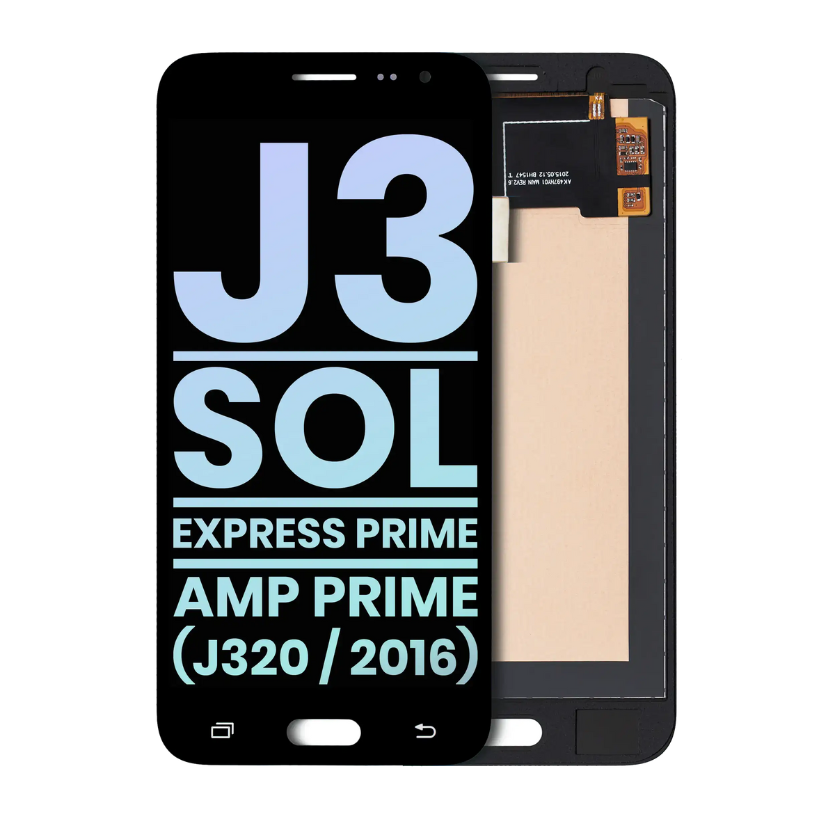 OLED Assembly Without Frame For Samsung Galaxy J3 / Sol 4G / Express Prime / Amp Prime (J320 / 2016) (Service Pack) (Black)
