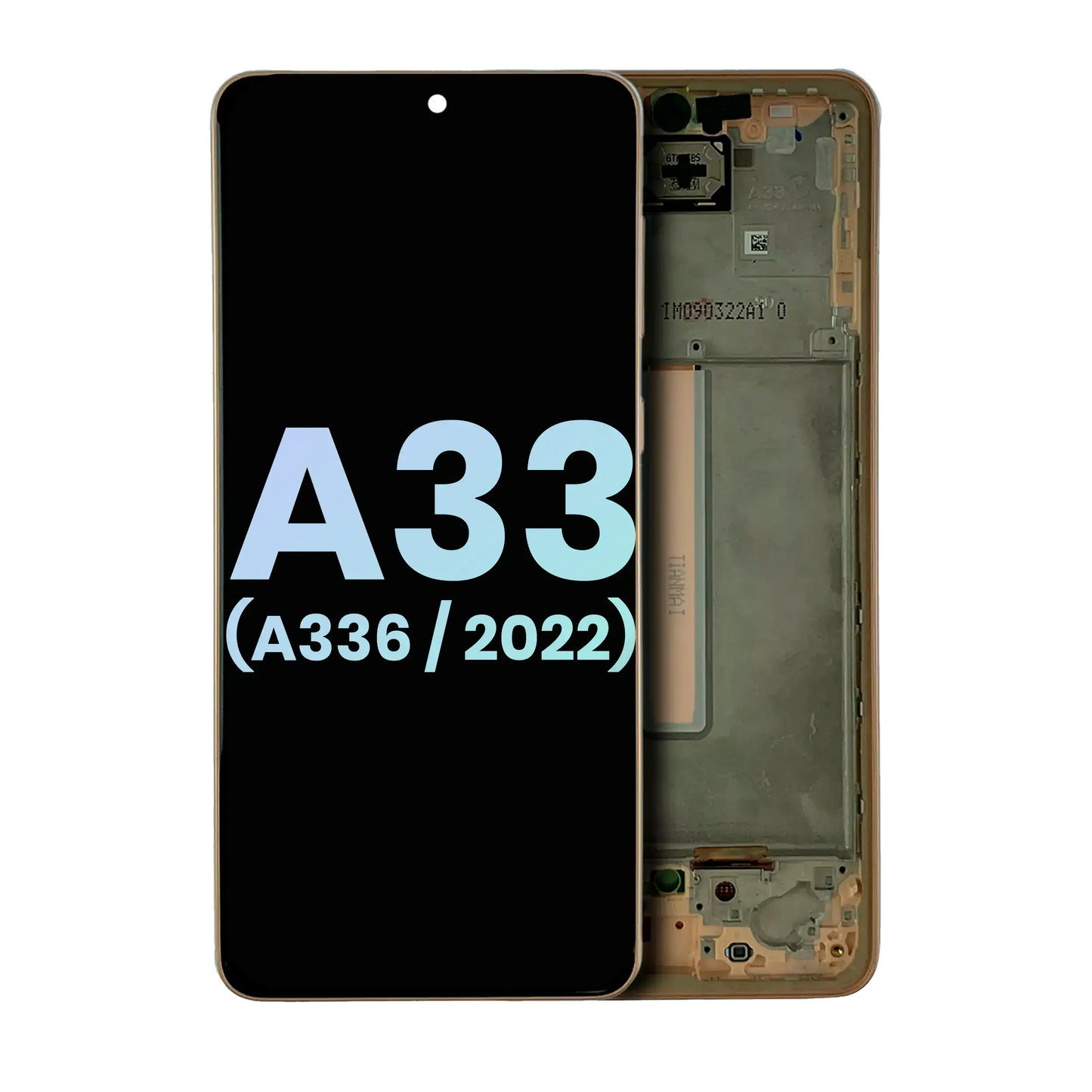 OLED Assembly With Frame For Samsung Galaxy A33 5G (A336 / 2022) (Service Pack) (Peach)