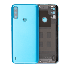 Back cover Glass For Motorola Moto E7 Power (XT2097-6 / 2021) (Tahiti Blue)