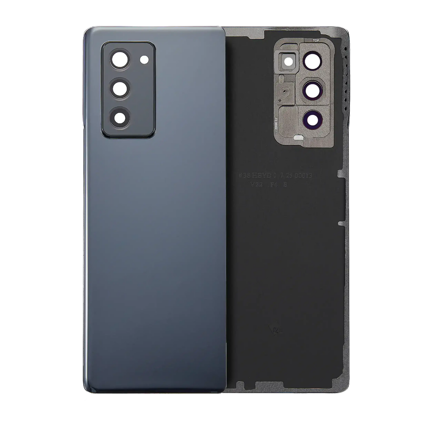 Back Cover Glass With Camera Lens For Samsung Galaxy Z Fold 2 5G (Service Pack) (Mystic Black)