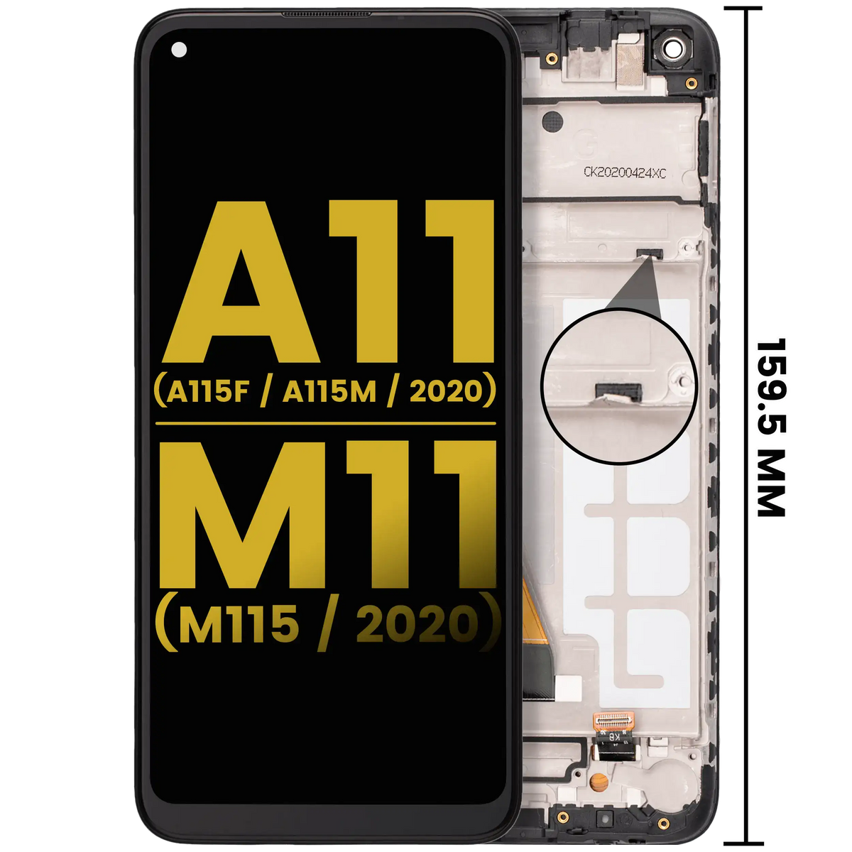 LCD Assembly With Frame For Samsung Galaxy A11 (A115F/ A115M / 2020) / M11 (M115 /2020) (International Version) (Refurbished) (All Colors)
