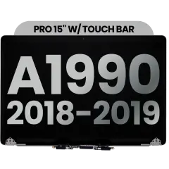 Complete LCD Display Assembly For MacBook Pro 15" A1990 (2018-2019) (Used OEM Pull: Grade A) (Space Gray)
