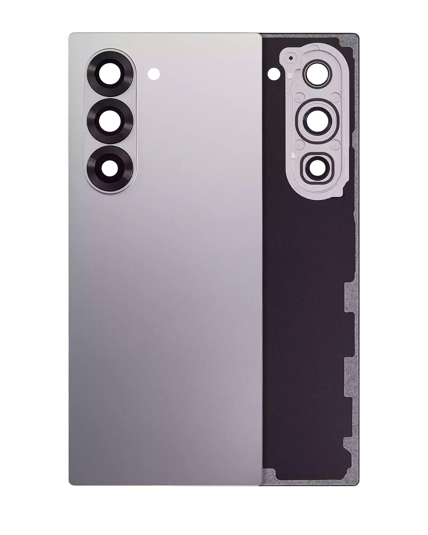 Back Cover Glass With Camera Lens For Samsung Galaxy Z Fold 6 5G (Aftermarket Plus) (Silver Shadow)