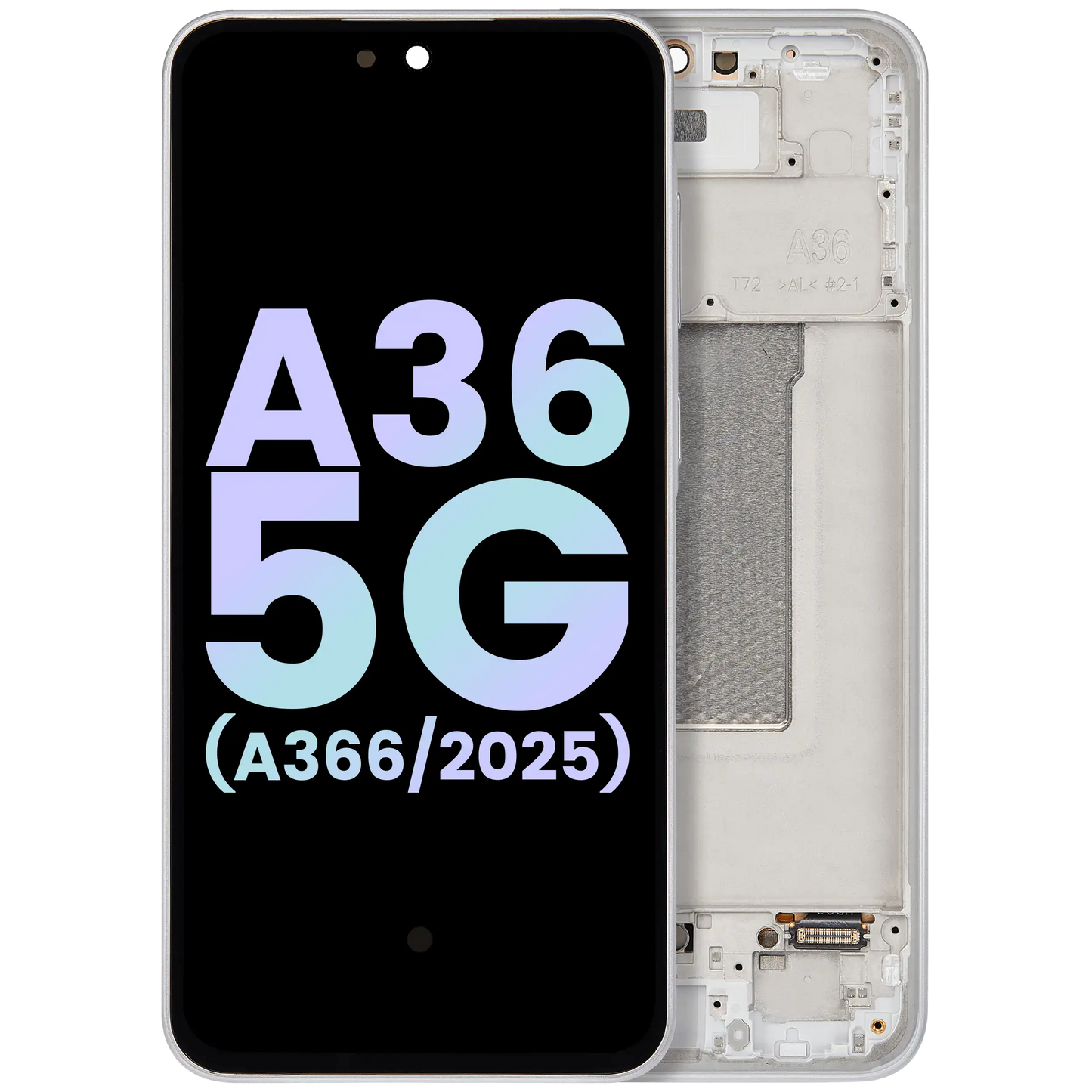OLED Assembly With Frame For Samsung Galaxy A36 5G (A366 / 2025) (Service Pack) (White)