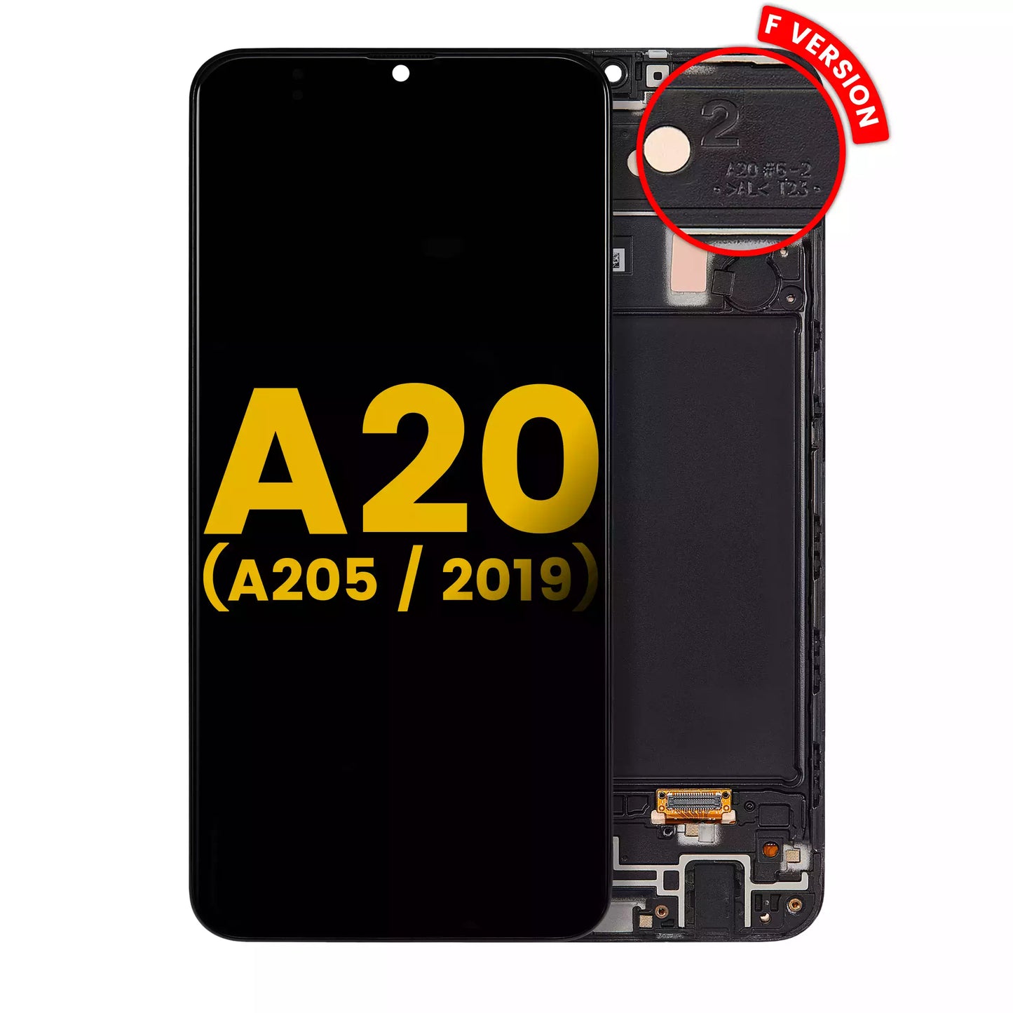 OLED Assembly With Frame For Samsung Galaxy A20 (A205 / 2019) (F Version) (Refurbished) (All Colors)