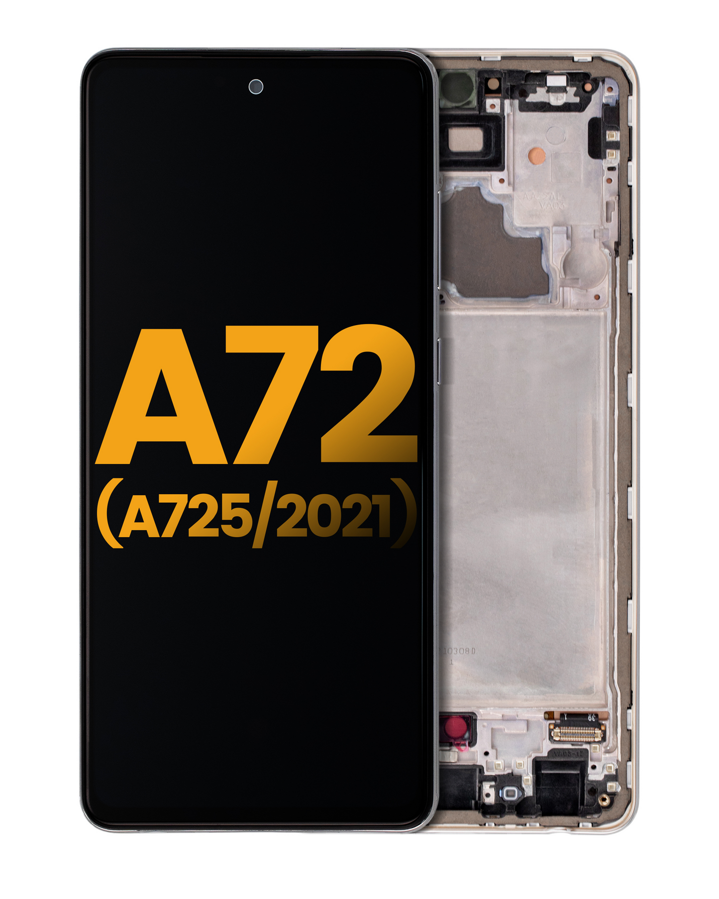 OLED Assembly With Frame For Samsung A72 (A725 / 2021) (Refurbished) (Awesome Black)