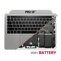 Top Case with Battery and Keyboard (ANSI US) For MacBook Pro 13" A2251 (2020) (Silver)