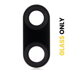 Back Camera Lens (Glass Only) With Adhesive For Motorola Moto E6s (XT2053-1 / XT2053-2 / 2020) / E6i (XT2053-5 / 2021) (Black)