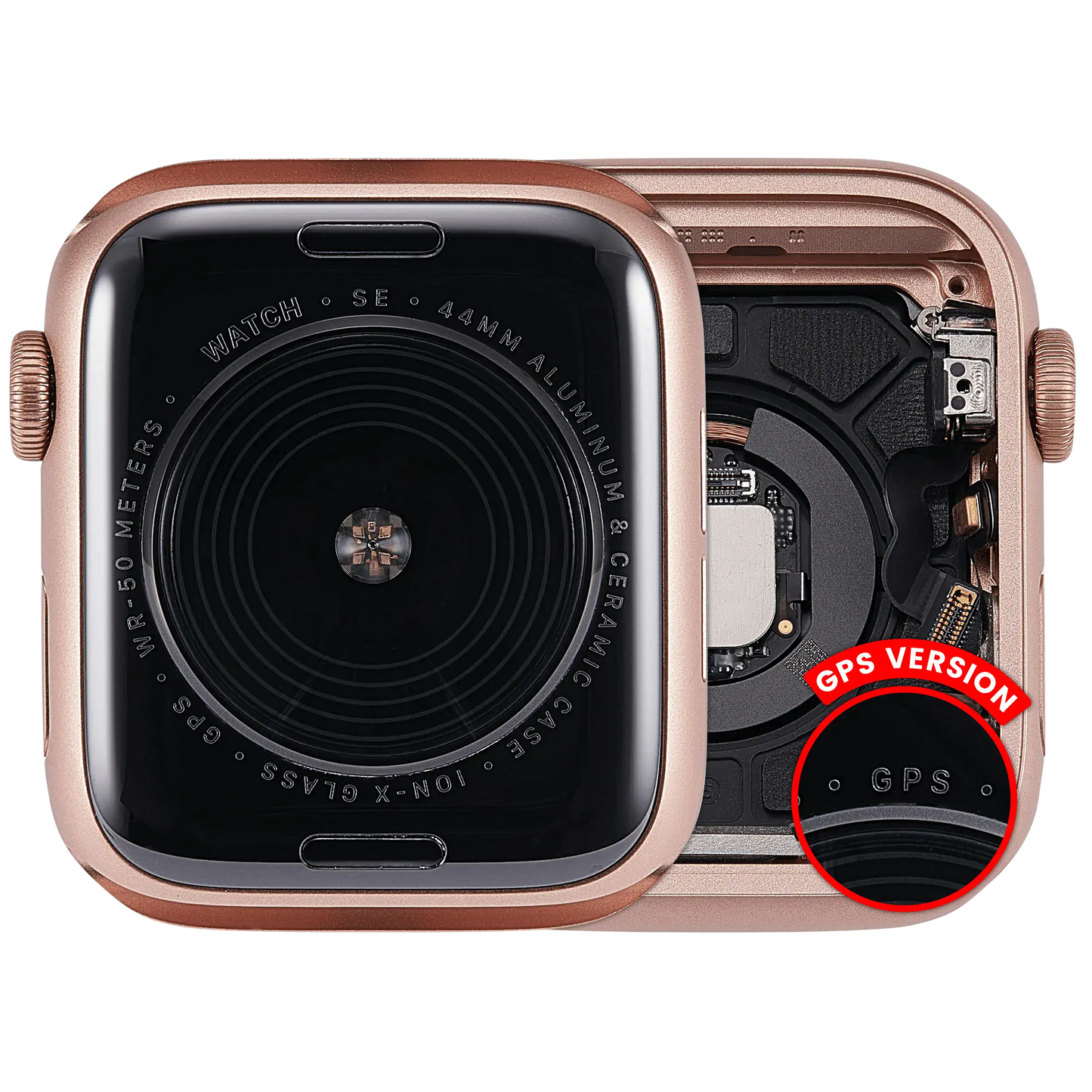 Housing Assembly Compatible For Watch Series SE 1st (44MM) (Used OEM Pull: Grade A) (GPS Version) (Aluminum / Gold)