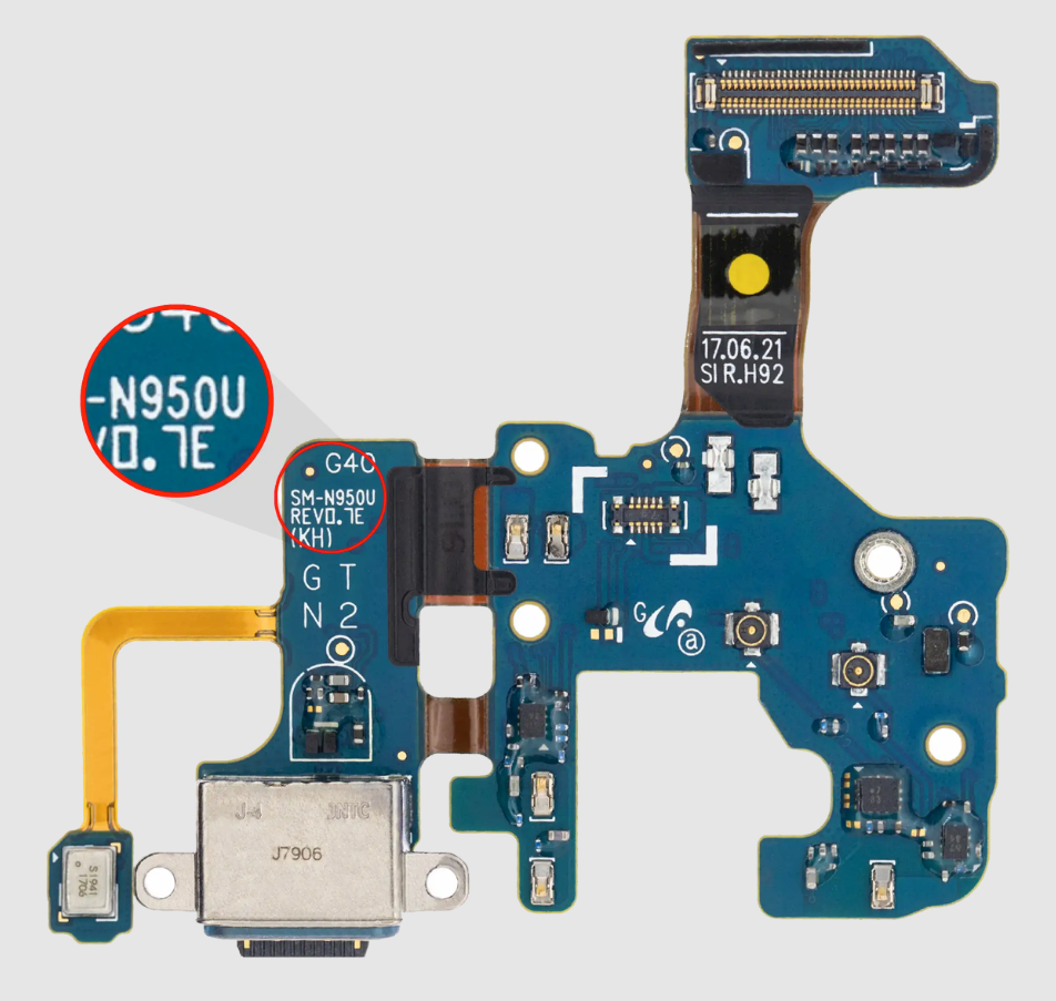 Charging Port With Flex Cable For Samsung Galaxy Note 8 (N950U) (US Model)