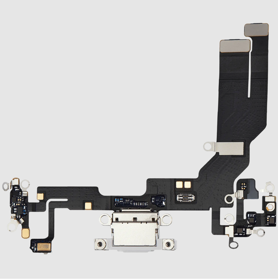 Charging Port Flex Cable For iPhone 16e (Premium) (White)
