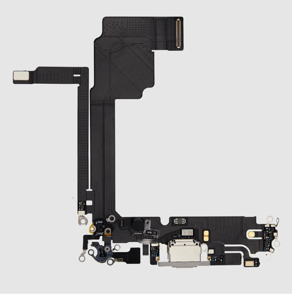 Charging Port Flex Cable For iPhone 15 Pro Max (Premium) (White Titanium)