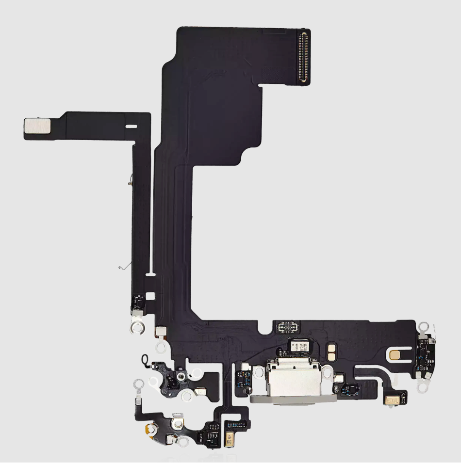 Charging Port Flex Cable For iPhone 15 Pro (Premium) (White Titanium)
