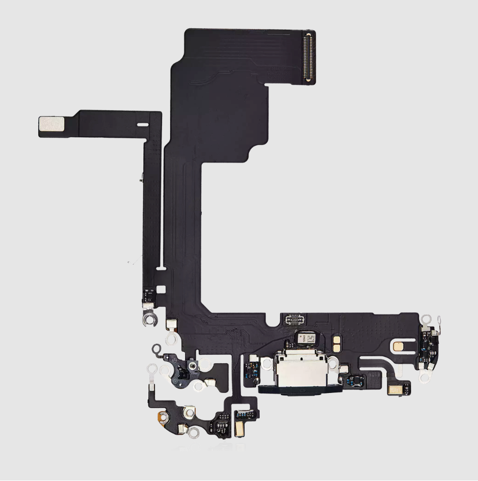 Charging Port Flex Cable For iPhone 15 Pro (Aftermarket Plus) (Blue Titanium)