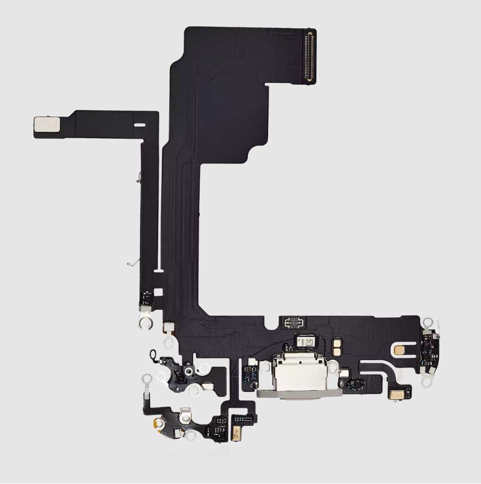 Charging Port Flex Cable For iPhone 15 Pro (Aftermarket Plus) (White Titanium)