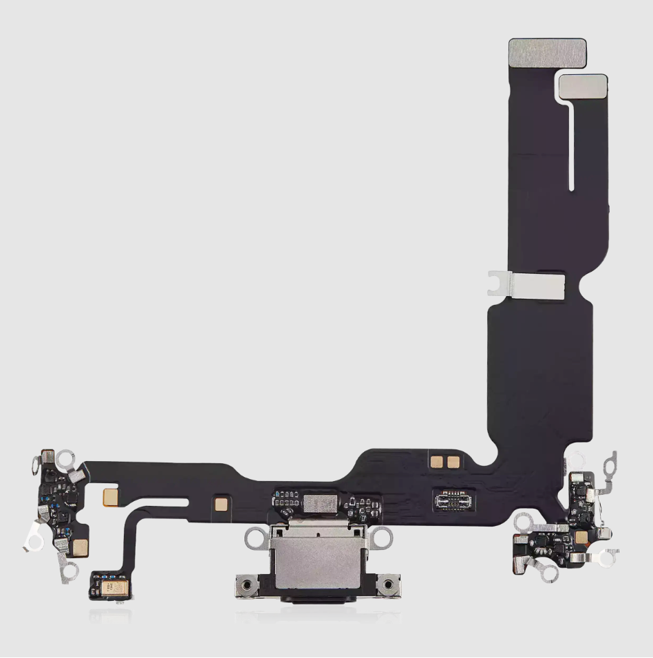 Charging Port Flex Cable For iPhone 15 Plus (Aftermarket Plus) (Black)