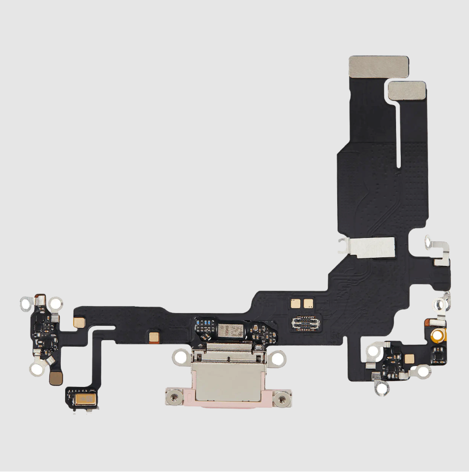 Charging Port Flex Cable For iPhone 15 (Aftermarket Plus) (Pink)