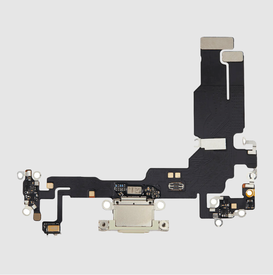Charging Port Flex Cable For iPhone 15 (Aftermarket Plus) (Yellow)