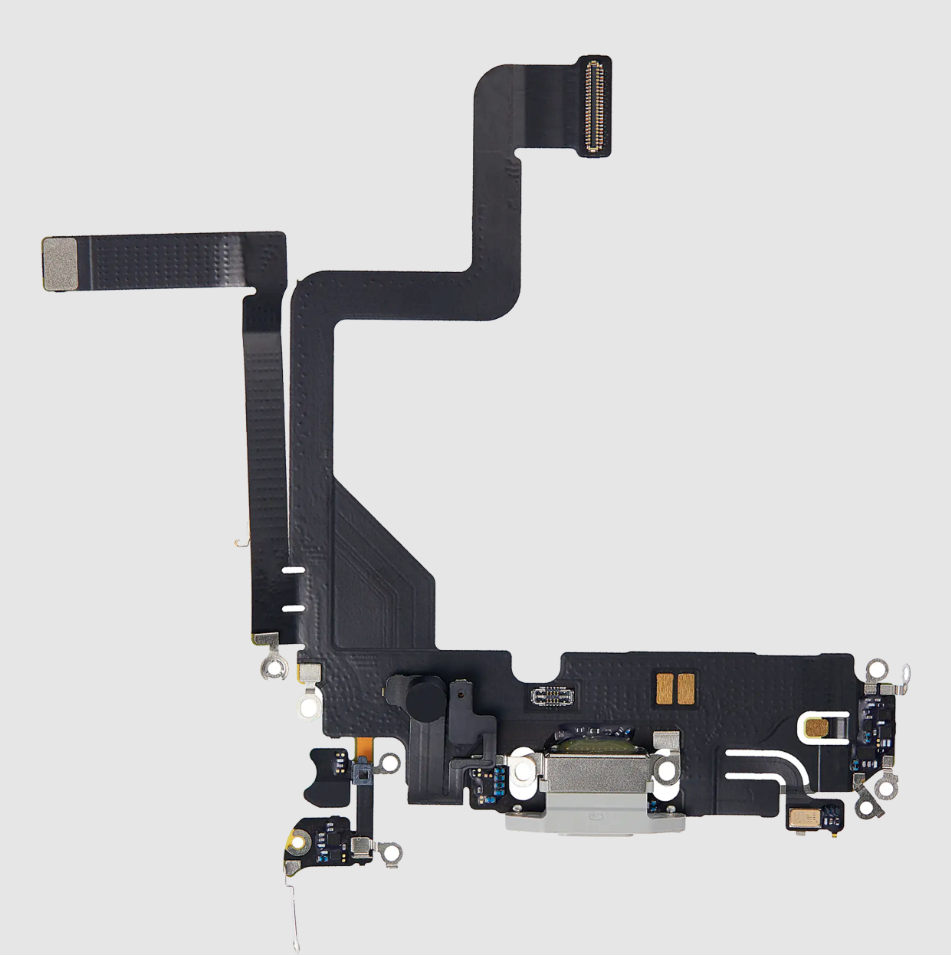 Charging Port Flex Cable For iPhone 14 Pro (Premium) (Silver)