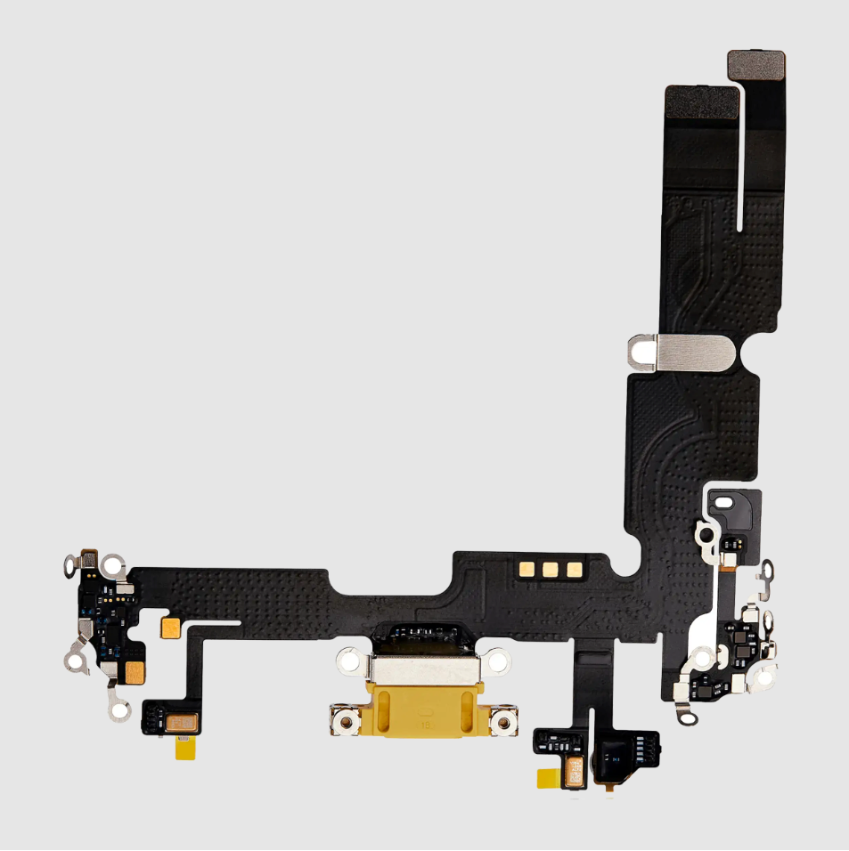 Charging Port Flex Cable For iPhone 14 Plus (Premium) (Yellow)
