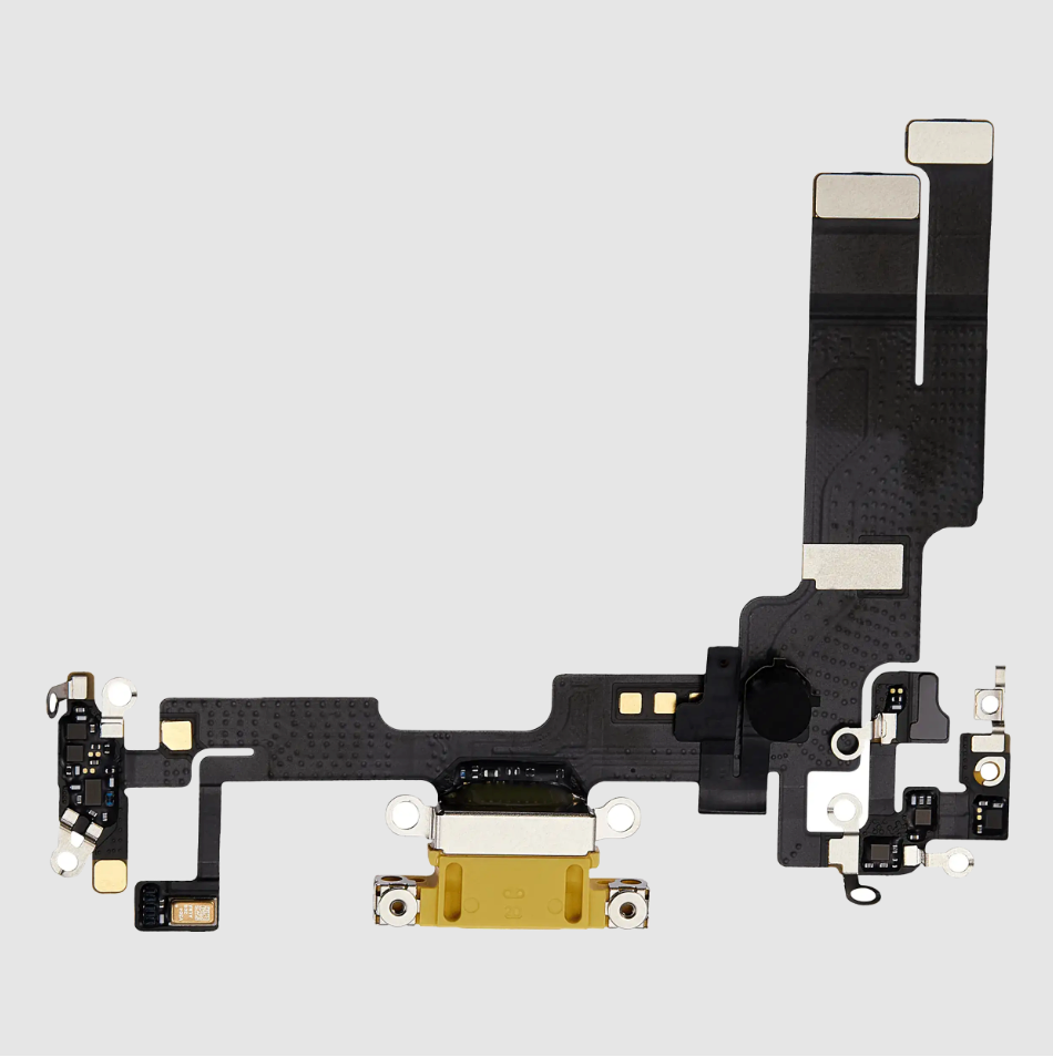 Charging Port Flex Cable For iPhone 14 (Premium) (Yellow)