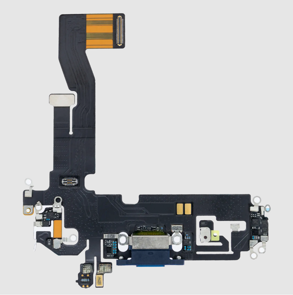 Charging Port Flex Cable For iPhone 12 / 12 Pro (Aftermarket Plus) (Pacific Blue)