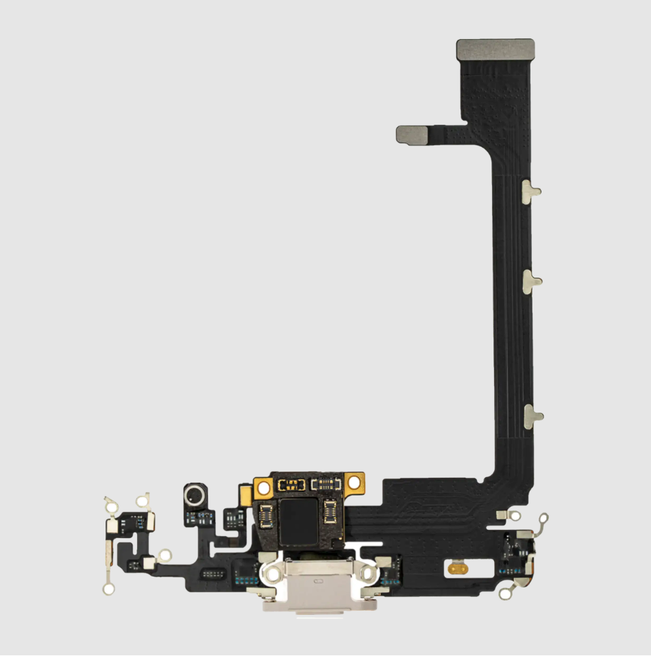 Charging Port Flex Cable With Board For iPhone 11 Pro Max (Aftermarket Plus) (Silver)
