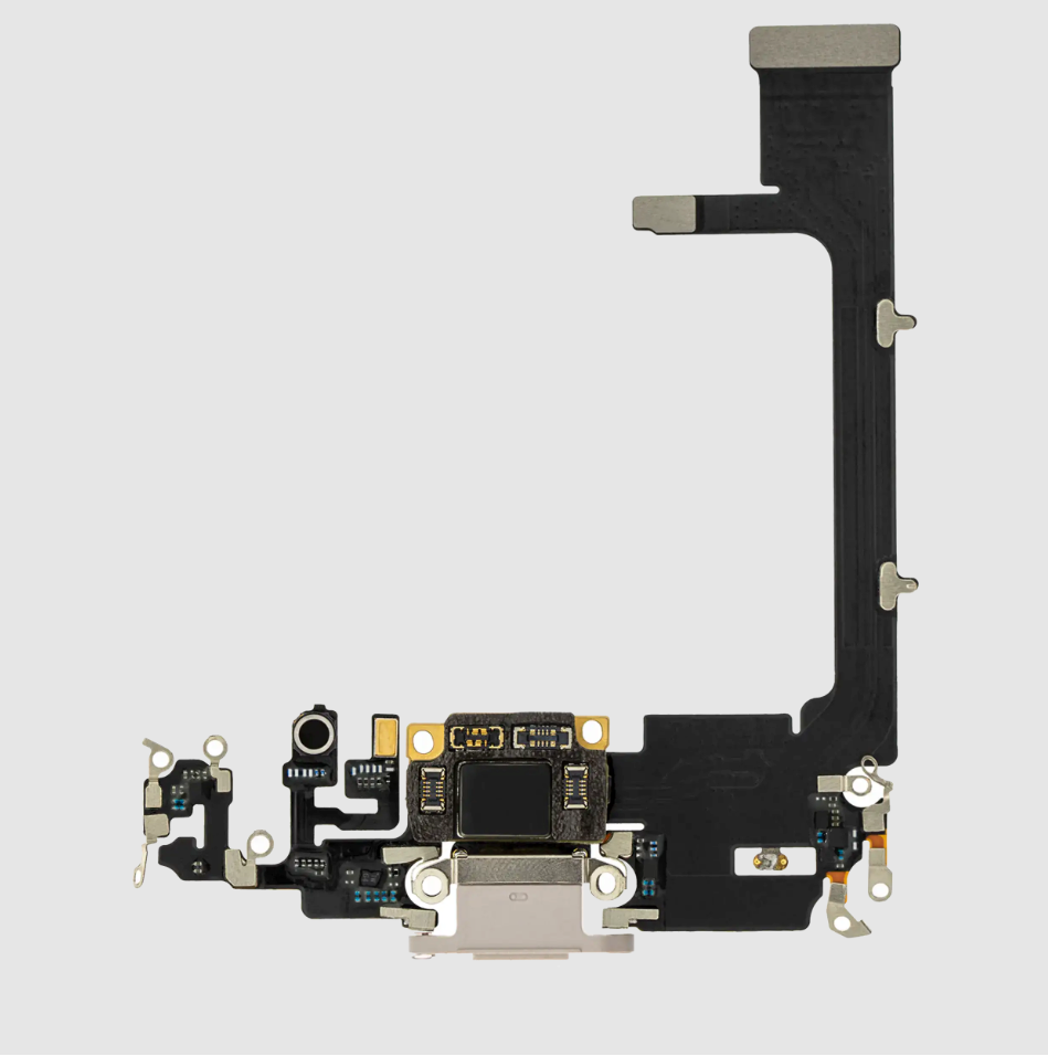 Charging Port Flex Cable With Board For iPhone 11 Pro (Aftermarket Plus) (Silver)