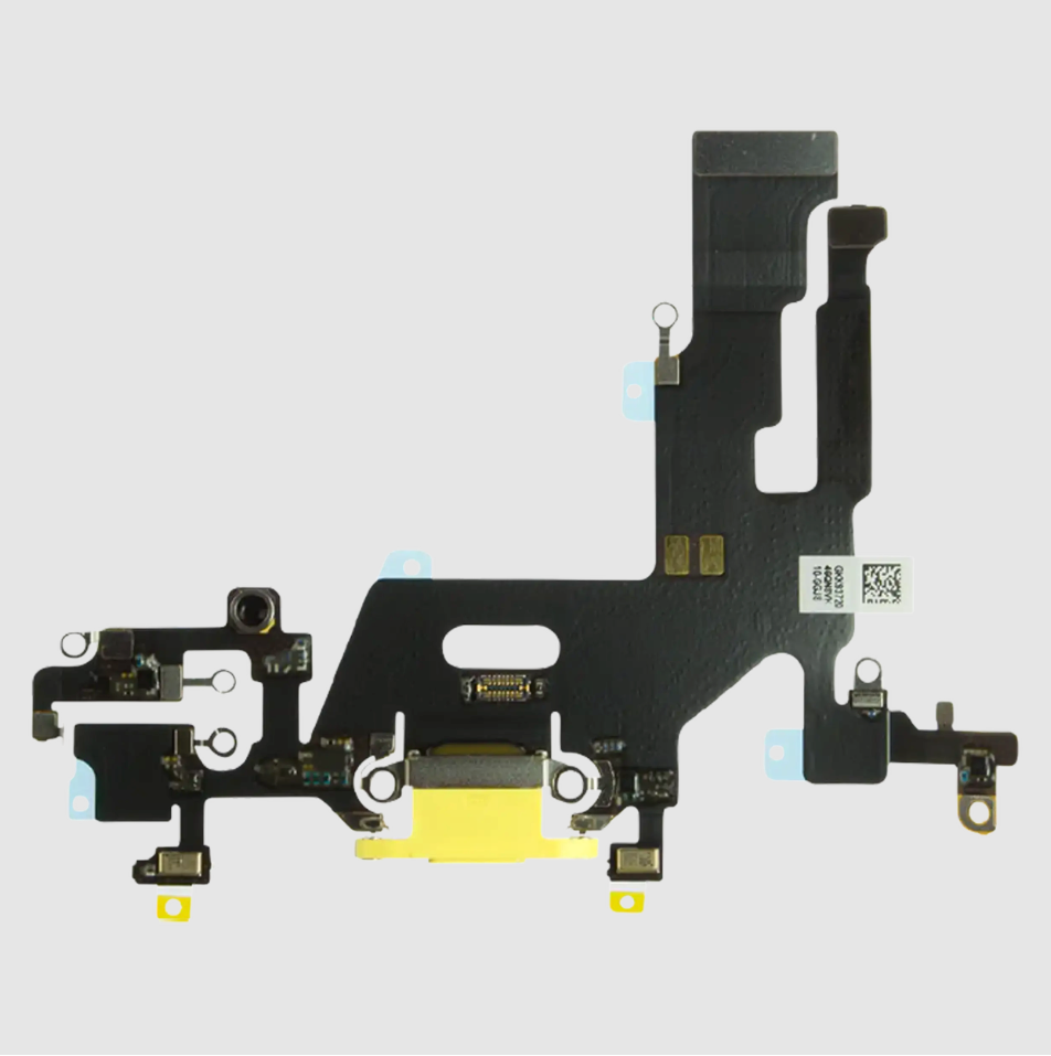 Charging Port Flex Cable For iPhone 11 (Premium) (Yellow)
