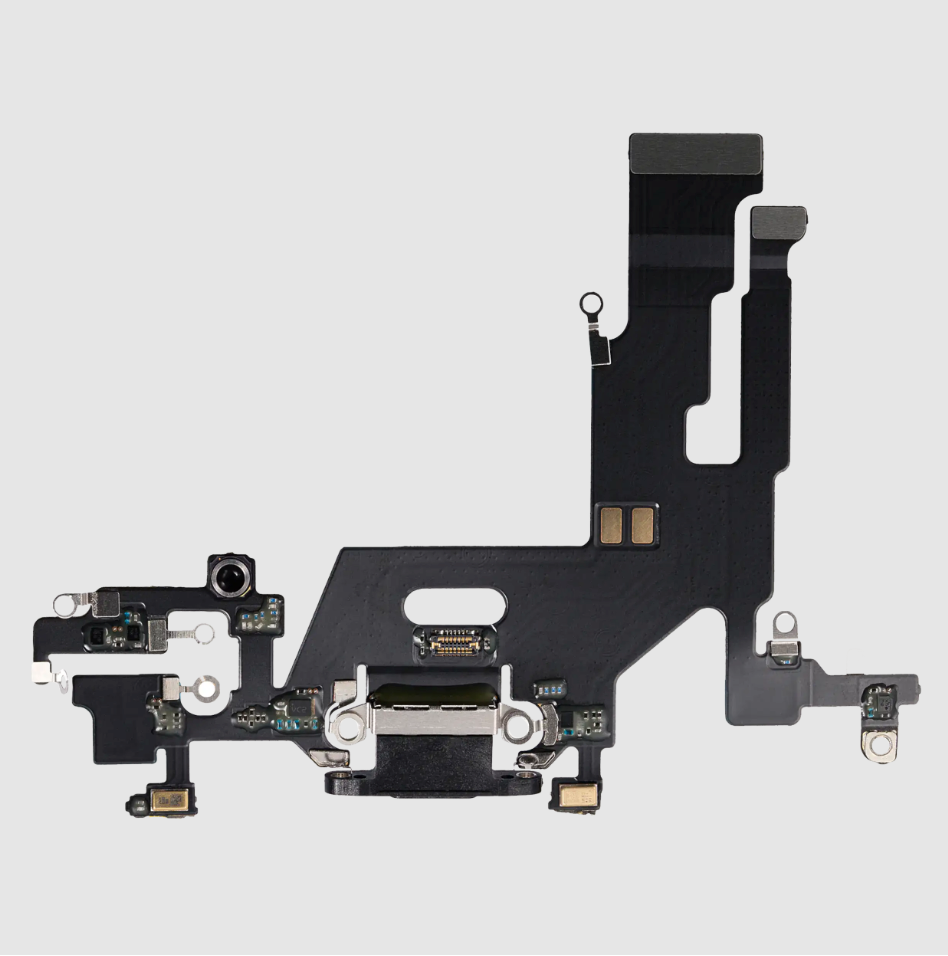 Charging Port Flex Cable For iPhone 11 (Aftermarket Plus) (Black)