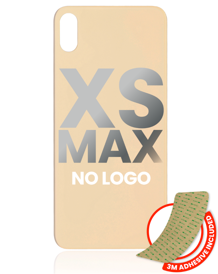 Back Glass With 3M Adhesive For iPhone XS Max (No Logo / Large Camera Hole) (Gold)