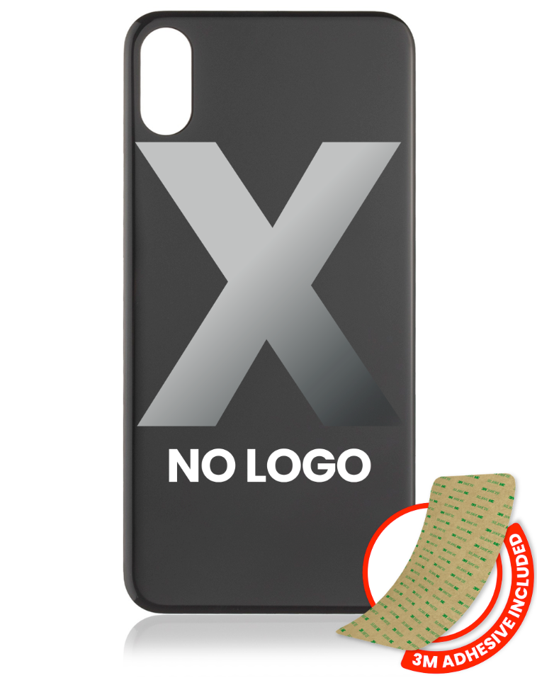 Back Glass With 3M Adhesive For iPhone X (No Logo / Large Camera Hole) (Space Gray)