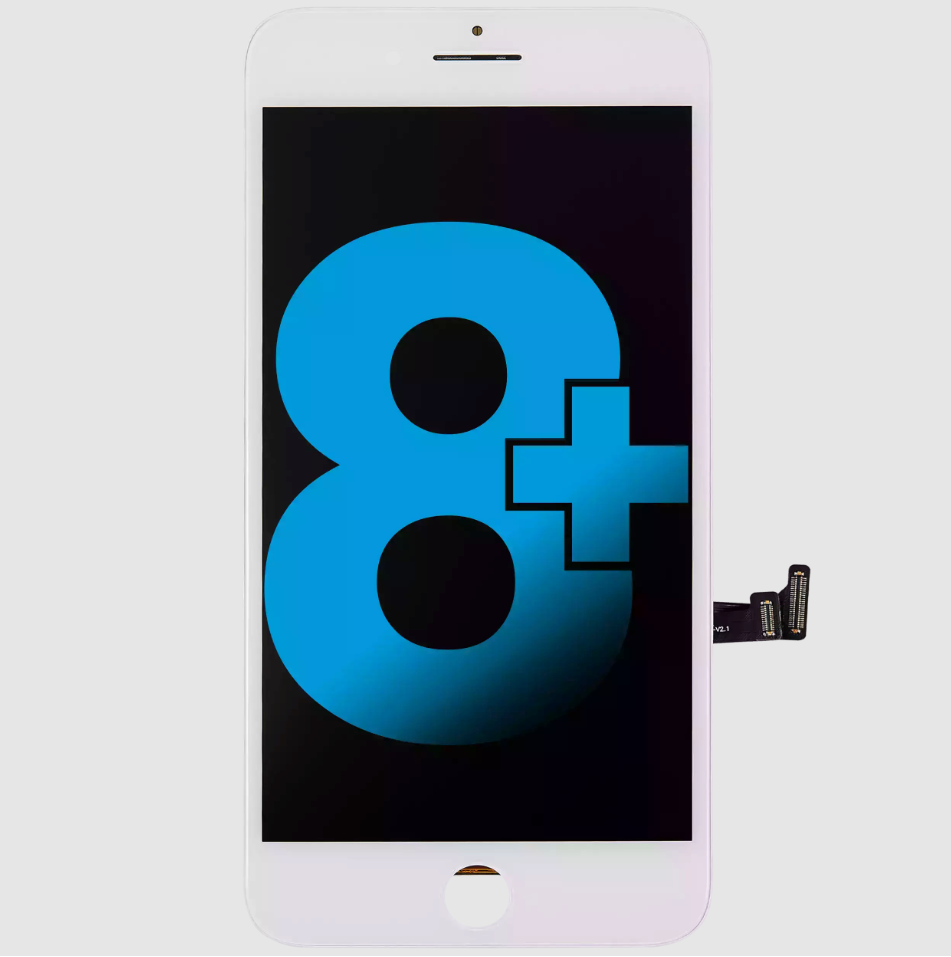 LCD Assembly With Steel Plate For iPhone 8 Plus (Aftermarket) (White)