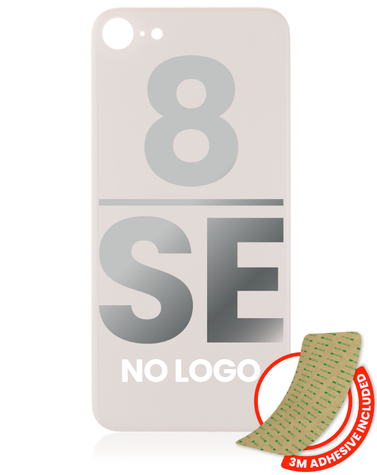 Back Glass With 3M Adhesive For iPhone 8 / SE (2020) (No Logo / Large Camera Hole) (Gold)