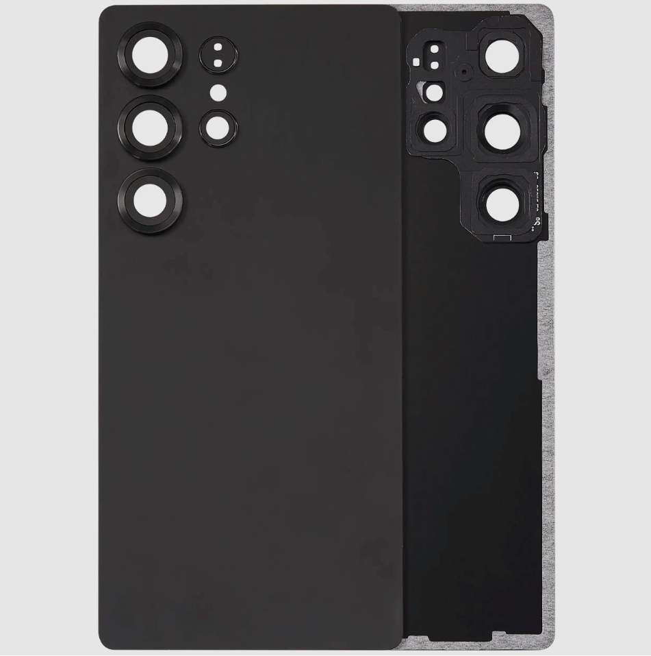 Back Cover Glass With Camera Lens For Samsung Galaxy S25 Ultra 5G (No Logo) (Aftermarket Plus) (Titanium Black)