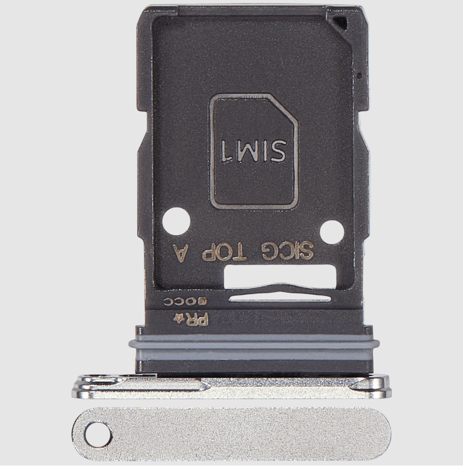 Single Sim Card Tray For Samsung Galaxy S25 Edge (S937) (Premium) (Titanium Silver)