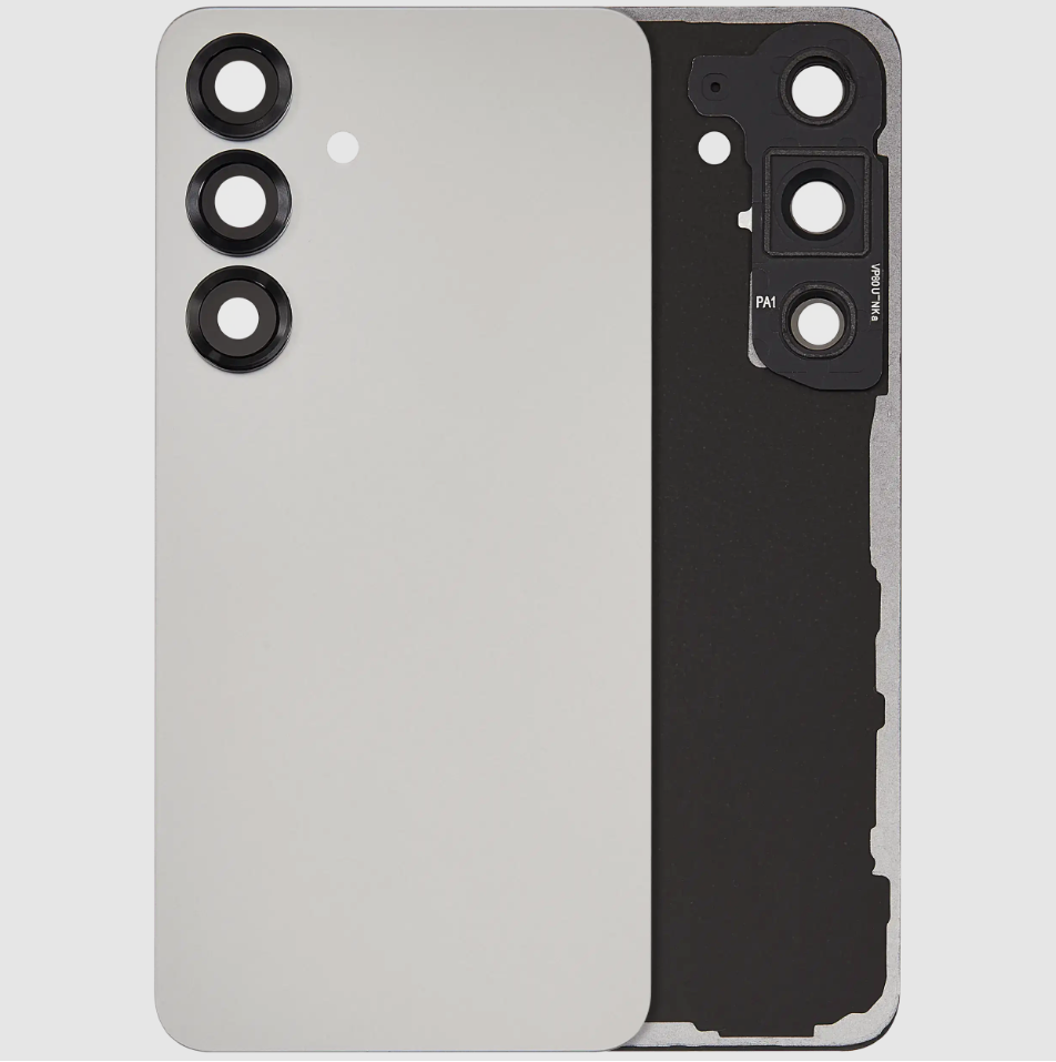 Back Cover Glass With Camera Lens For Samsung Galaxy S25 5G (No Logo) (Aftermarket Plus) (Silver Shadow)