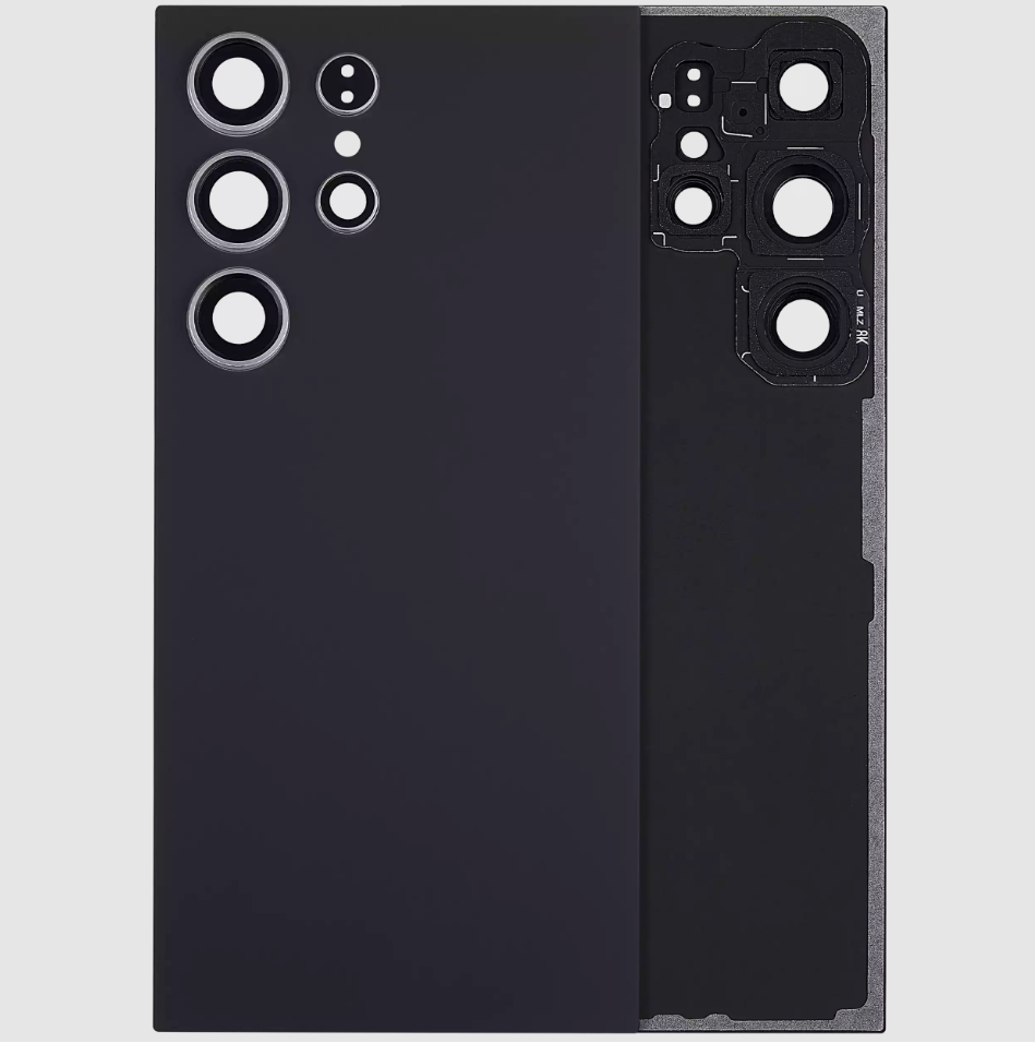 Back Cover Glass With Camera Lens For Samsung Galaxy S24 Ultra 5G (No Logo) (Aftermarket Plus) (Titanium Black)