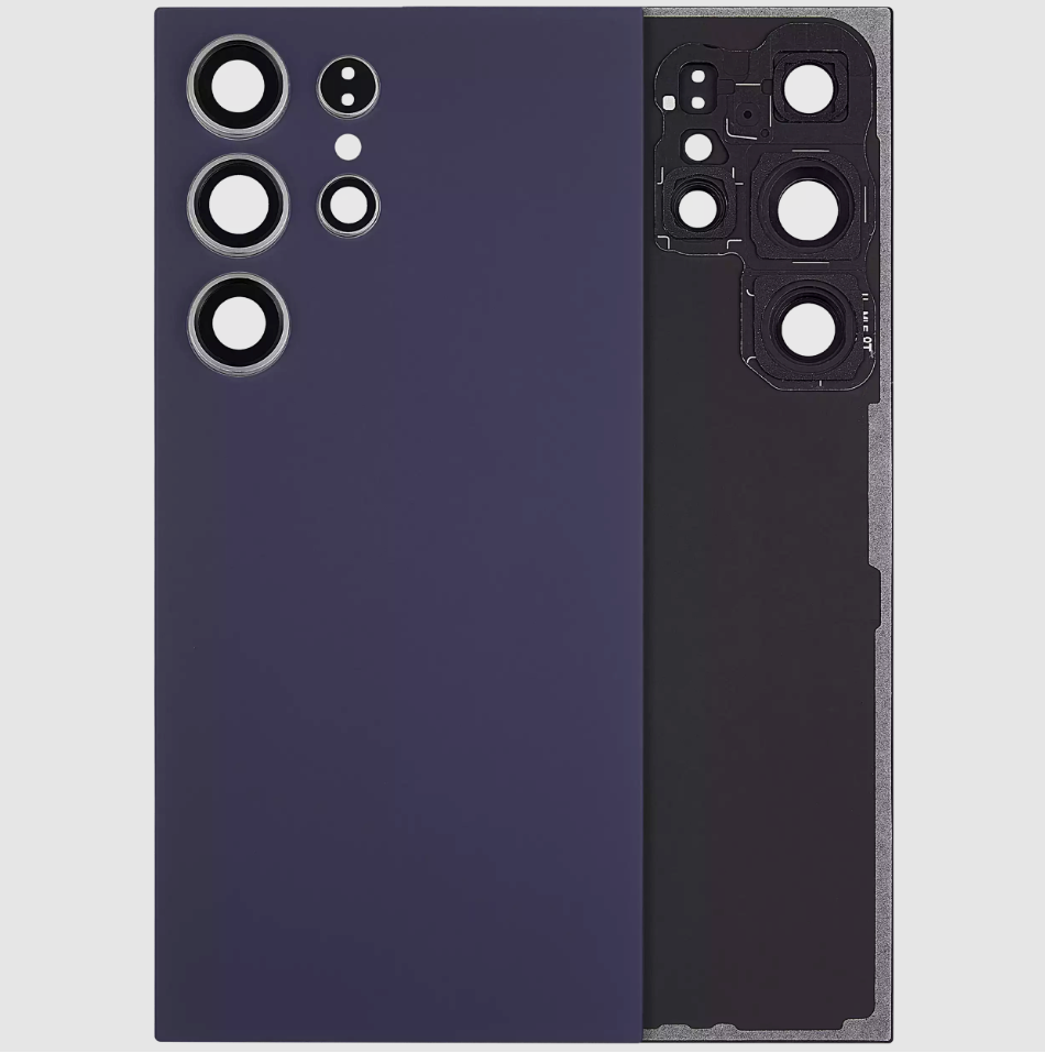 Back Cover Glass With Camera Lens For Samsung Galaxy S24 Ultra 5G (No Logo) (Aftermarket Plus) (Titanium Violet)