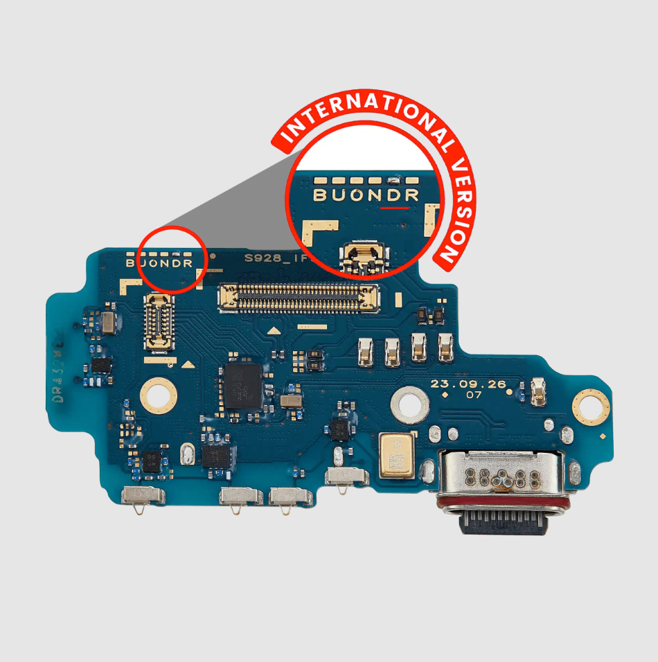 Charging Port Board With Sim Card Reader For Samsung Galaxy S24 Ultra 5G (S928D) (International Version) (Premium)