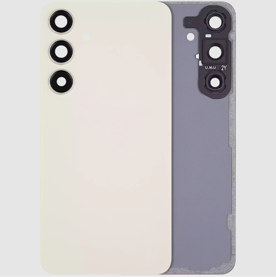 Back Cover Glass With Camera Lens For Samsung Galaxy S24 Plus 5G (No Logo) (Aftermarket Plus) (Amber Yellow)