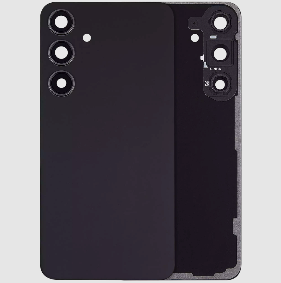 Back Cover Glass With Camera Lens For Samsung Galaxy S24 Plus 5G (No Logo) (Aftermarket Plus) (Onyx Black)
