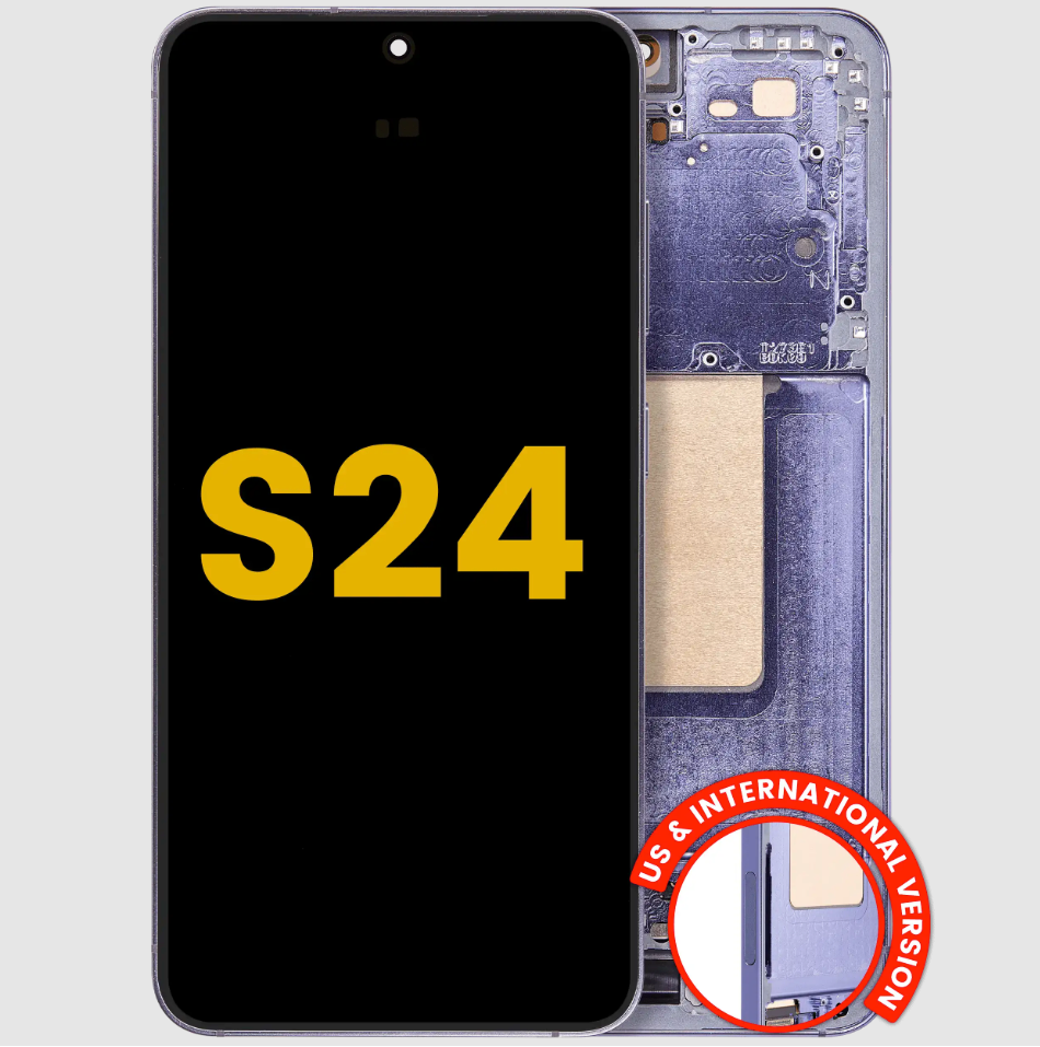 OLED Assembly With Frame For Samsung Galaxy S24 5G (US & International Version) (Refurbished) (Cobalt Violet)
